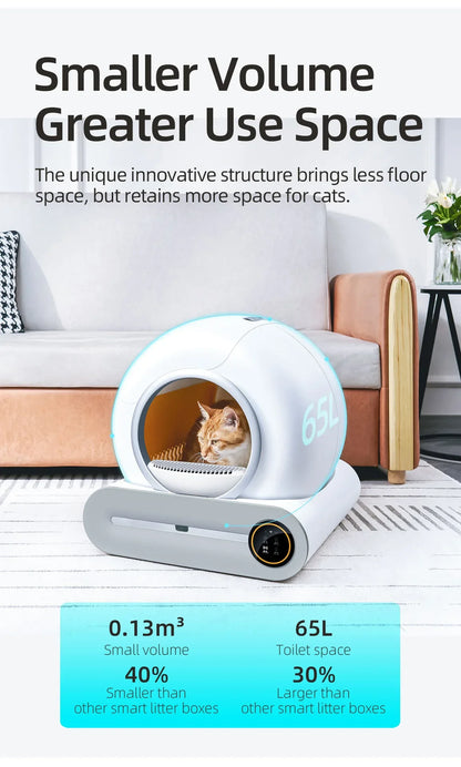 Smart self-cleaning cat litter box